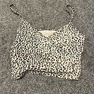 printed v neck cropped tanktop